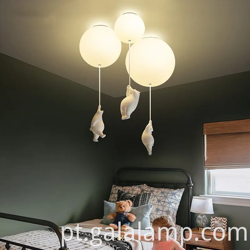 Modern Nordic Bear Led Pinging Light for Kids 'quartos